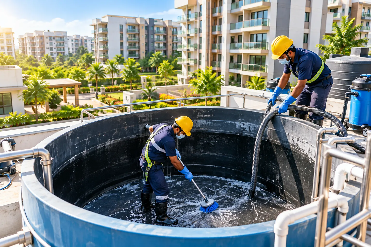 Society water tank cleaning service